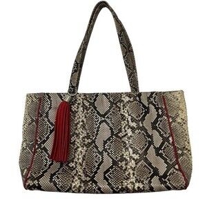 Blu + Baker Snakeskin Suede Tassel Tote Bag